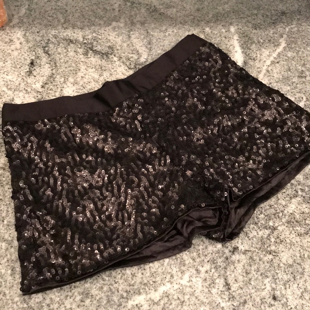 Black Sequin Shorts